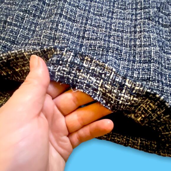 Banana Republic Outlet Blue Black Tweed Faux Wool Mini Skirt Size 4 - Picture 3 of 10